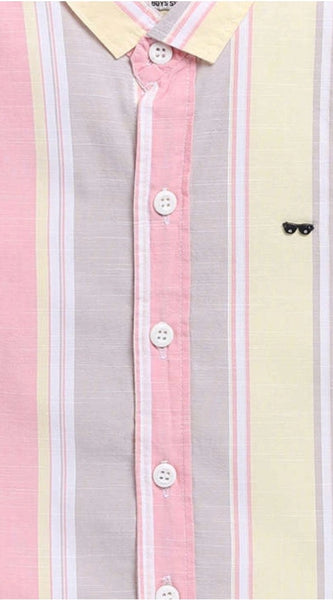 Mayawye Boy's Cotton Blend Printed Short Sleeve Shirt (MultiColor)