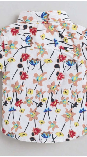 Mayawye Boy's Cotton Blend Printed Short Sleeve Shirt (MultiColor)