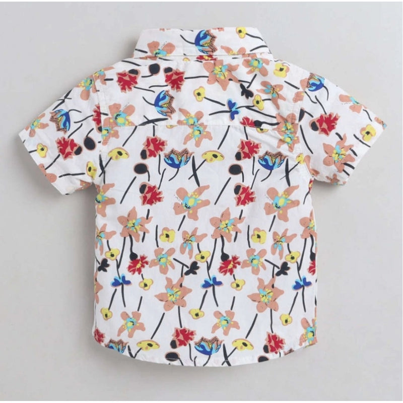 Mayawye Boy's Cotton Blend Printed Short Sleeve Shirt (MultiColor)