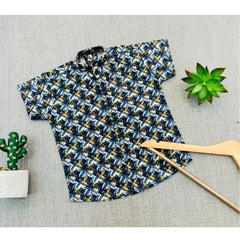Mayawye Boy's Cotton Blend Printed Short Sleeve Shirt (MultiColor)
