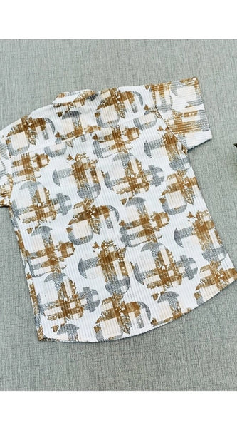 Mayawye Boy's Cotton Blend Printed Short Sleeve Shirt (MultiColor)