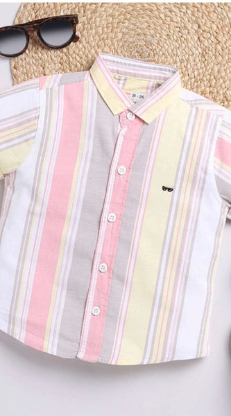 Mayawye Boy's Cotton Blend Printed Short Sleeve Shirt (MultiColor)