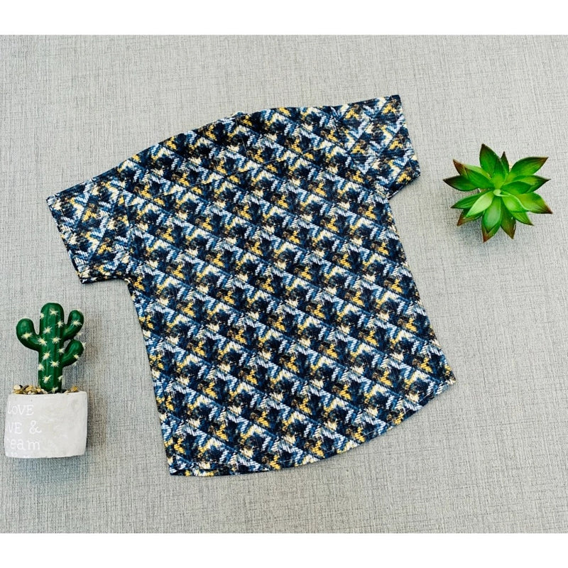 Mayawye Boy's Cotton Blend Printed Short Sleeve Shirt (MultiColor)