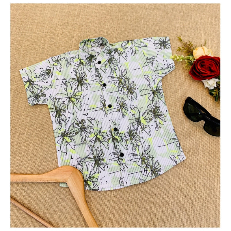 Mayawye Boy's Cotton Blend Printed Short Sleeve Shirt (MultiColor)