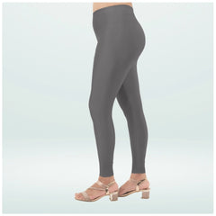 Mayawye Women's Cotton Blended Solid Shimmer Ankle leggings (Dark Gray)