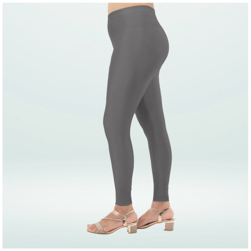 Mayawye Women's Cotton Blended Solid Shimmer Ankle leggings (Dark Gray)