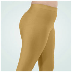 Mayawye Women's Cotton Blended Solid Shimmer Ankle leggings (Beige)