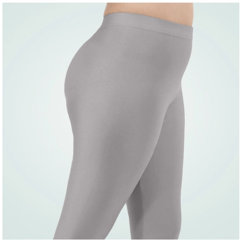 Mayawye Women's Cotton Blended Solid Shimmer Ankle leggings (Silver Gray)