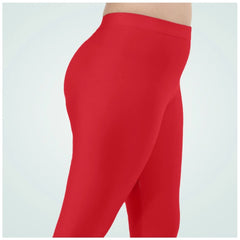 Mayawye Women's Cotton Blended Solid Shimmer Ankle leggings (Red)