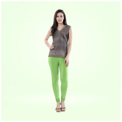 Mayawye Women's Cotton Blended Solid Churidar leggings (Pista Green)