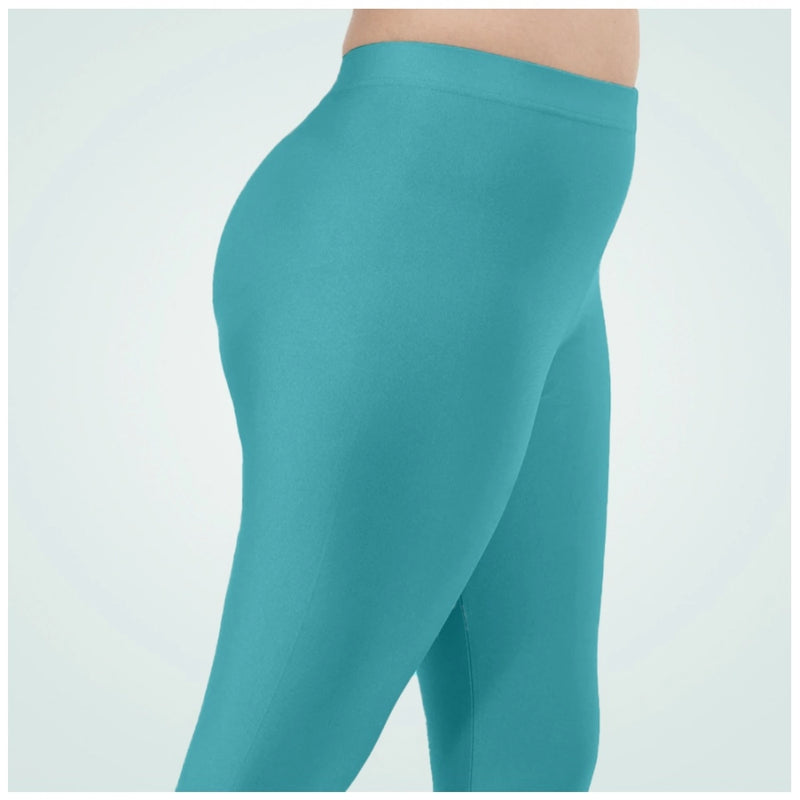 Mayawye Women's Cotton Blended Solid Shimmer Ankle leggings (Blue)