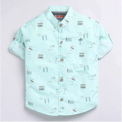 Mayawye Boy's Cotton Blend Printed Short Sleeve Shirt (MultiColor)