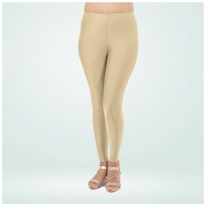 Mayawye Women's Cotton Blended Solid Shimmer Ankle leggings (New Skin)