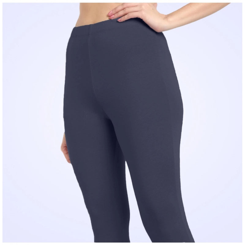 Mayawye Women's Cotton Blended Solid Ankle legging (Navy)