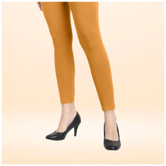 Mayawye Women's Cotton Blended Solid Ankle legging (Mustard Yellow)