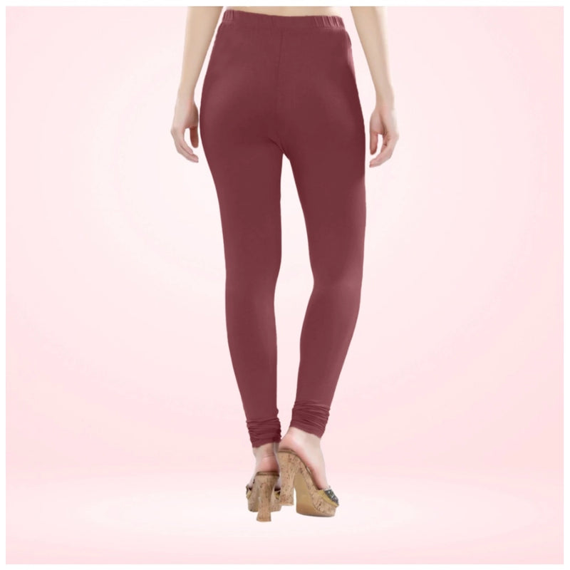 Mayawye Women's Cotton Blended Solid Churidar leggings (Maroon)