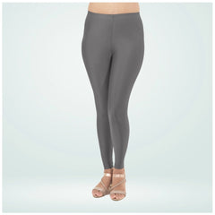 Mayawye Women's Cotton Blended Solid Shimmer Ankle leggings (Dark Gray)