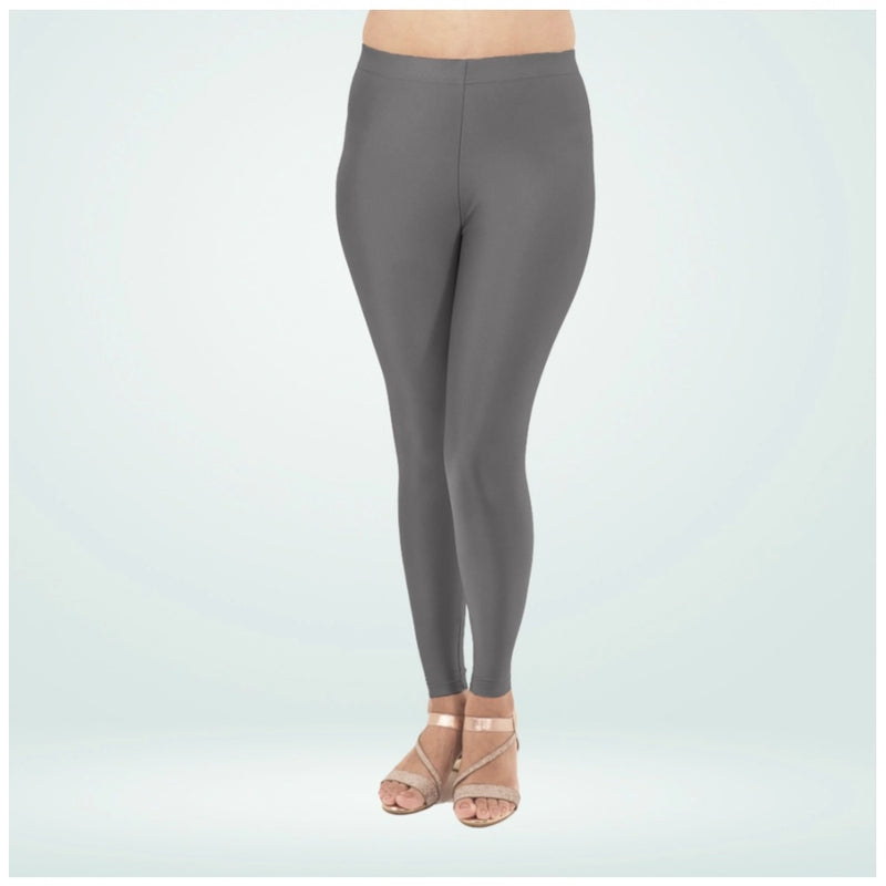 Mayawye Women's Cotton Blended Solid Shimmer Ankle leggings (Dark Gray)