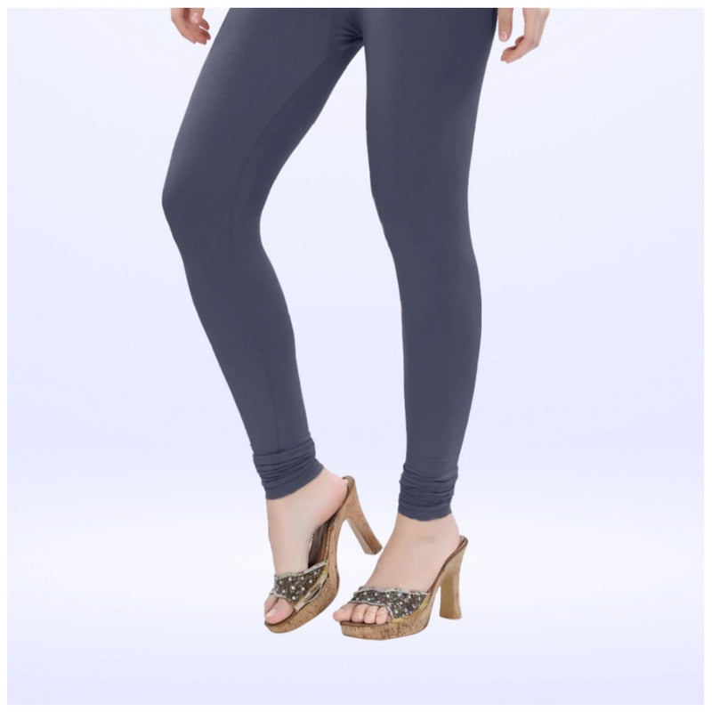 Mayawye Women's Cotton Blended Solid Churidar leggings (Navy)