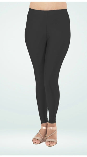 Mayawye Women's Cotton Blended Solid Shimmer Ankle leggings (Black)