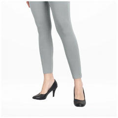 Mayawye Women's Cotton Blended Solid Ankle legging (Silver Gray)