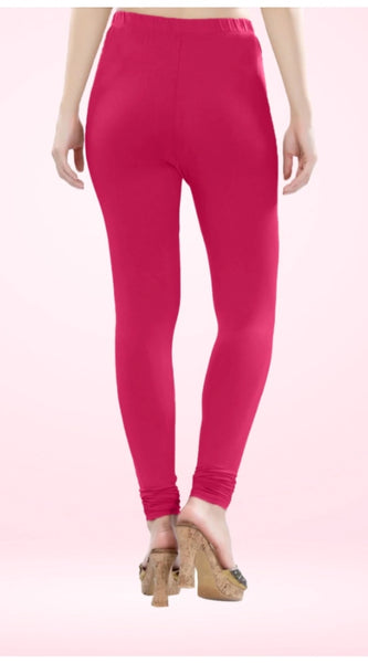 Mayawye Women's Cotton Blended Solid Churidar leggings (Rani)