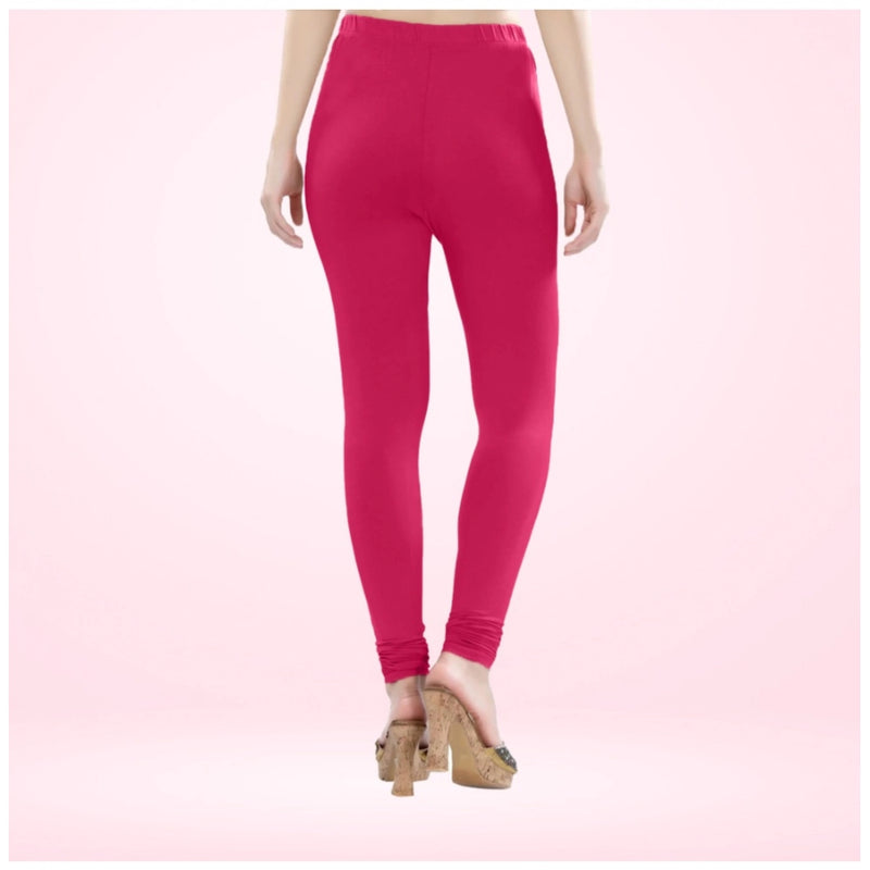 Mayawye Women's Cotton Blended Solid Churidar leggings (Rani)