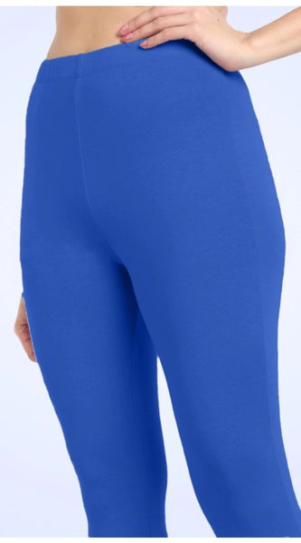 Mayawye Women's Cotton Blended Solid Ankle legging (Royal Blue)