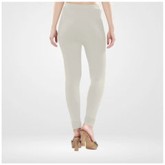 Mayawye Women's Cotton Blended Solid Churidar leggings (White)