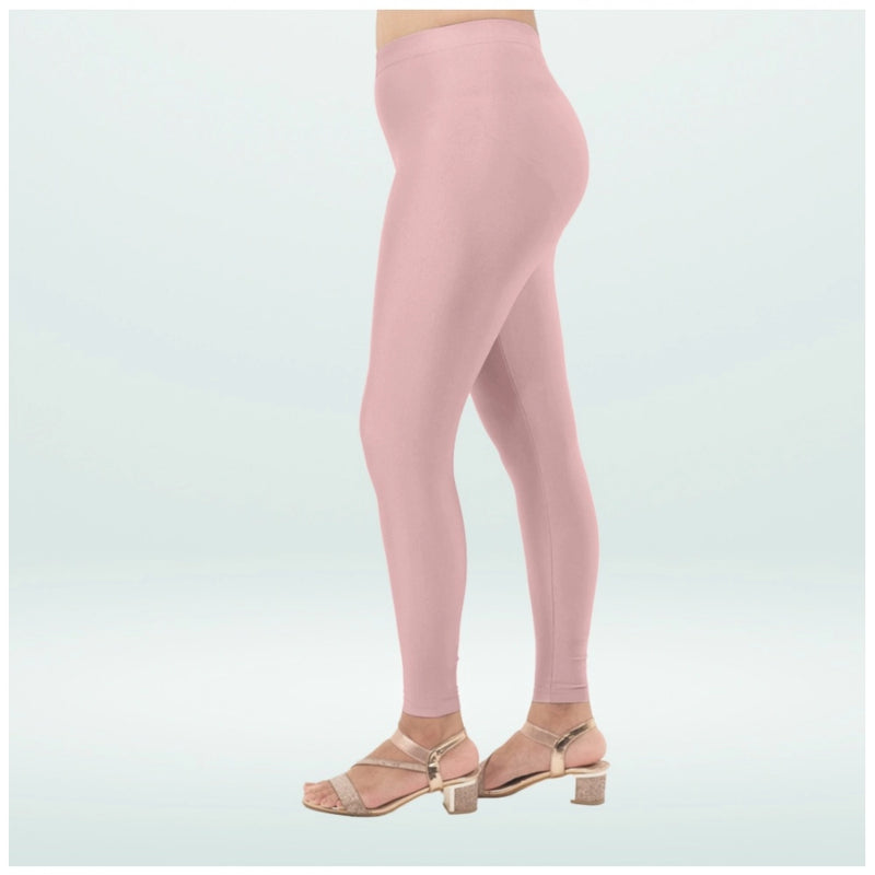 Mayawye Women's Cotton Blended Solid Shimmer Ankle leggings (Onion)