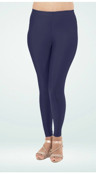 Mayawye Women's Cotton Blended Solid Shimmer Ankle leggings (Navy Blue)