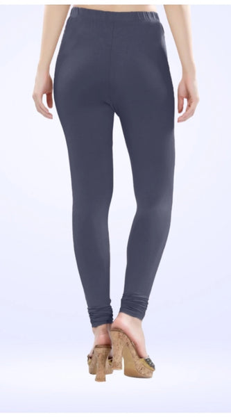 Mayawye Women's Cotton Blended Solid Churidar leggings (Navy)