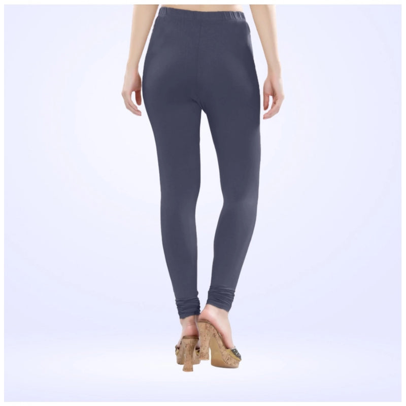 Mayawye Women's Cotton Blended Solid Churidar leggings (Navy)
