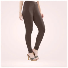 Mayawye Women's Cotton Blended Solid Churidar leggings (Brown)