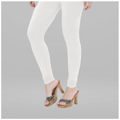 Mayawye Women's Cotton Blended Solid Churidar leggings (White)