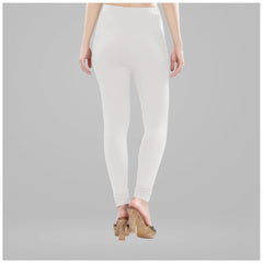 Mayawye Women's Cotton Blended Solid Churidar leggings (White)