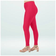 Mayawye Women's Cotton Blended Solid Shimmer Ankle leggings (Rani)