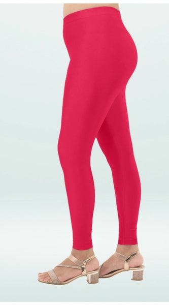 Mayawye Women's Cotton Blended Solid Shimmer Ankle leggings (Rani)