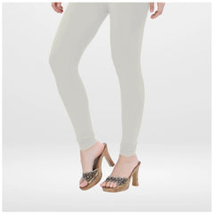 Mayawye Women's Cotton Blended Solid Churidar leggings (White)