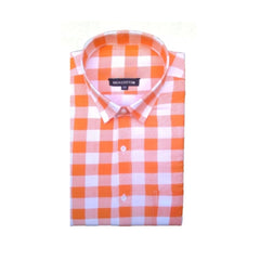 Mayawye Men's Cotton Lycra Full Sleeve Checked Casual Shirt (Red White)
