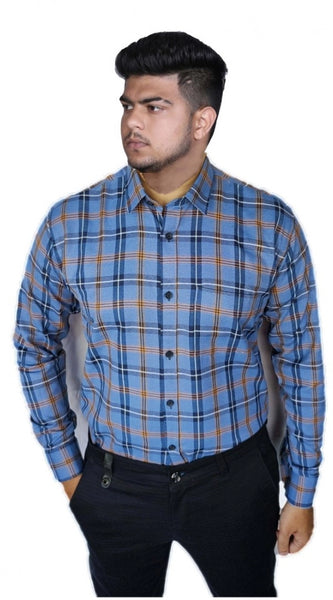 Mayawye Men's Cotton Lycra Full Sleeve Checked Casual Shirt (Purple)