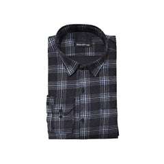 Mayawye Men's Cotton Lycra Full Sleeve Checked Casual Shirt (Black)