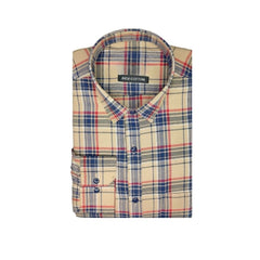 Mayawye Men's Cotton Lycra Full Sleeve Checked Casual Shirt (Brown)