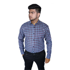 Mayawye Men's Cotton Lycra Full Sleeve Checked Casual Shirt (Purple)