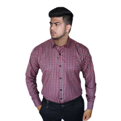 Mayawye Men's Cotton Lycra Full Sleeve Checked Casual Shirt (Red )