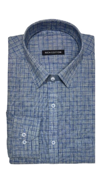 Mayawye Men's Cotton Lycra Full Sleeve Checked Casual Shirt (Grey)