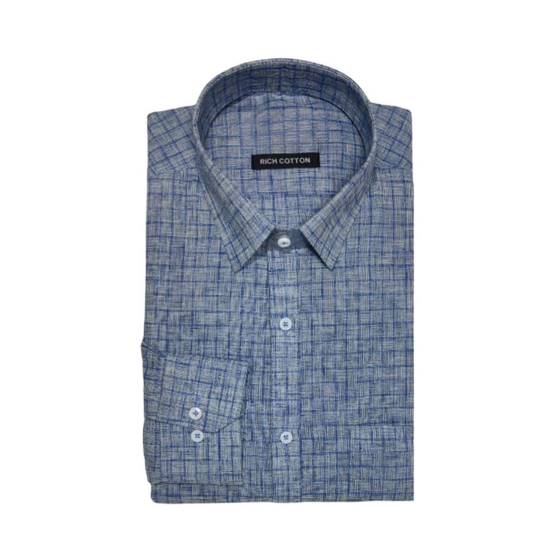 Mayawye Men's Cotton Lycra Full Sleeve Checked Casual Shirt (Grey)