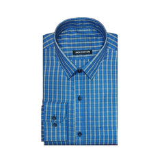 Mayawye Men's Cotton Lycra Full Sleeve Checked Casual Shirt (Turquoise)