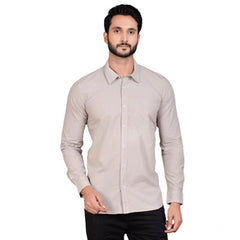 Mayawye Men's Casual Cotton Full Sleeve Solid Shirt (Grey)