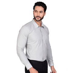 Mayawye Men's Casual Cotton Full Sleeve Solid Shirt (Grey)